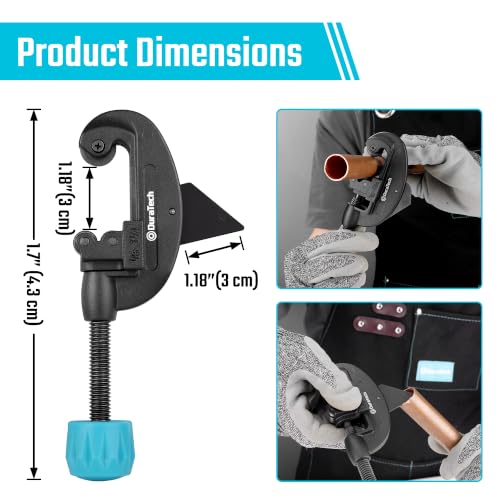 DURATECH Tubing Cutter, Cuts from 1/8" to 1-1/4" Outer Diameter - color: Black