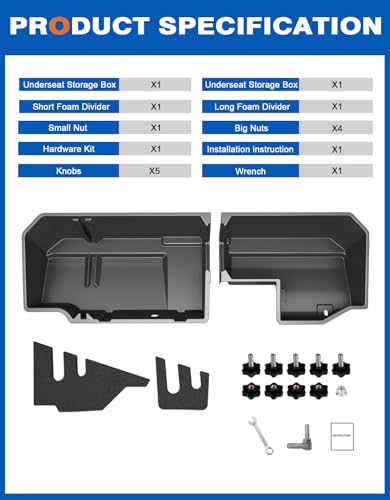 Under Seat Storage Box For 2019-2026 Chevy Silverado 1500 & GMC Sierra 1500 - size: Under Seat Storage Box For 19-26 Silverado &Sierra