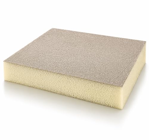 Indasa Rhyno Double Sided Sanding Sponge Pads – Aluminum Oxide, 4.75" x 3.75" x 1/2" – Flexible Foam Sanding Block (100 Pack) (Beige – Micro Fine (1000–1500 Grit)) - color: Beige – Micro Fine (1000–1500 Grit)