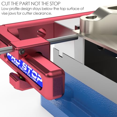 03-000 Pro Vise Stop - Low Profile CNC Milling Workstop for 6" Vises, Fast, Accurate Part Setup, Repeat Setup with Rotating Arm for Total Clearance