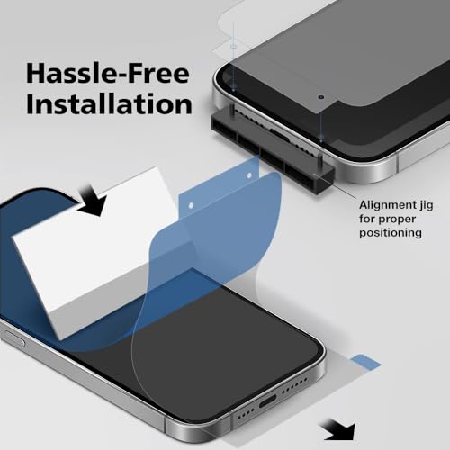 2 Pack Privacy Screen Protector Compatible with iPhone 17 Pro [Upgraded 27°] Anti-Spy PET Film, High Touch Sensitivity Scratch-Resistant Dust-Free & Bubble-Free Easy Install with Alignment Jig - size: iPhone 17 Pro