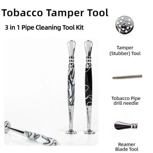 Pipe Cleaning Tool Kit Tamper Tool with Scraper & Reamers Nozzle Cleaner for All Pipe Sizes - Professional Pipe Cleaners - color: White