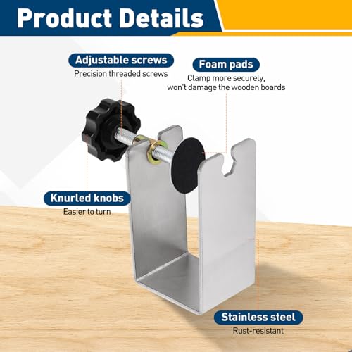 HARFINGTON 4Pcs Stainless Steel C Clamp 2.1" Dia Tiger Clamp - size: 2.1", style: Universal with Foam Pads