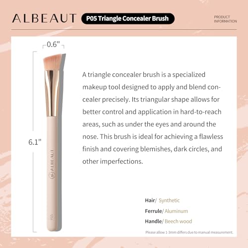 Albeaut Triangle Concealer Brushes, Angled Under Eye Concealer Brush - style: Concealer Brush