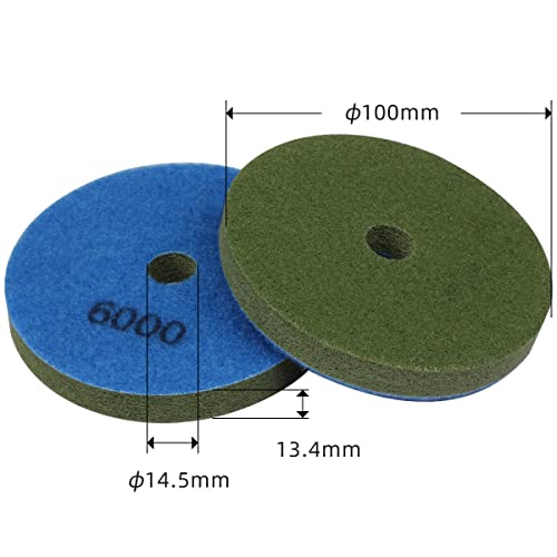4" Diamond Sponge Fiber Polishing Pad 6000 Grit Wet Dry, 2 Pack - size: Grit-6000#-2Pcs