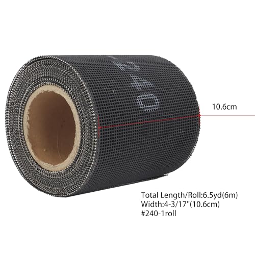 SCOTTCHEN Sanding Screen Mesh Roll for Dry Wall 4-1/8" Wide x 6.5yd(20 ft) Long Silicon Carbide Grits #240-1 Roll - size: Roll: 4-1/8"x 20 ft, style: #240