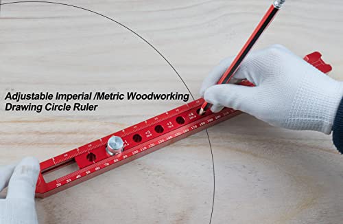 Woodworking Compass Scriber, Adjustable Circle Drawing Ruler - style: Pocket Compass XL - 1" – 21" Range