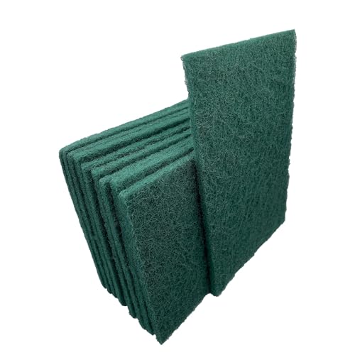 VSM 10-Pack: 6" x 9", Green - Fine, Non-Woven Hand Pad, Aluminum Oxide Grains, Rust and Oxidation Resistant, Multipurpose Abrasive Scrub Pad for Finishing and Cleaning