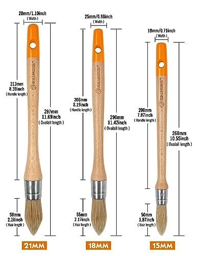 ROLLINGDOG Trim Paint Brush 3PC Trim Brush Set - color: 3pcs