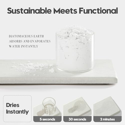 2PCS 7"x3.5" Water Absorbing Bathroom Sink Vanity Trays, Diatomite Stone Quick Drying Mat for Kitchen Counter, Dish Rack Dispenser Sponge Holder Caddy Organizer, Beige, 7"x3.5" - color: 2 Pack - Beige, size: 7" x 3.5"