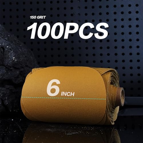 PSA Sanding Discs 6 Inch Adhesive Backed Sandpaper 100 Pack 150 Grit Self Adhesive Sanding Discs for DA Sander Self Stick for Wood, Auto Body Repair, Paint, Metal, and Plastic - style: 150 Grit
