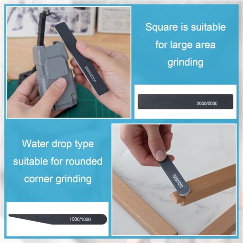 Honoson 60 Pcs Sanding Sticks for Plastic Models Water Drop Moon Style - style: Style 1