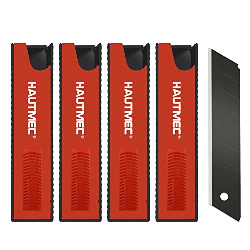 HAUTMEC 40PCS 25mm SK2H Ultra Sharp Snap Off Blades, 4 Pack Professional Retractable Black Replacement Blades, SK2H Material Heavy Duty Blades, for Industrial or Construction Applications HT0082-40PC - style: Universal 40pc