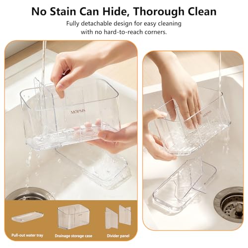 MOPMS Toothbrush Holders for Bathrooms with 5 Slots Adjustable Dividers - color: Clear