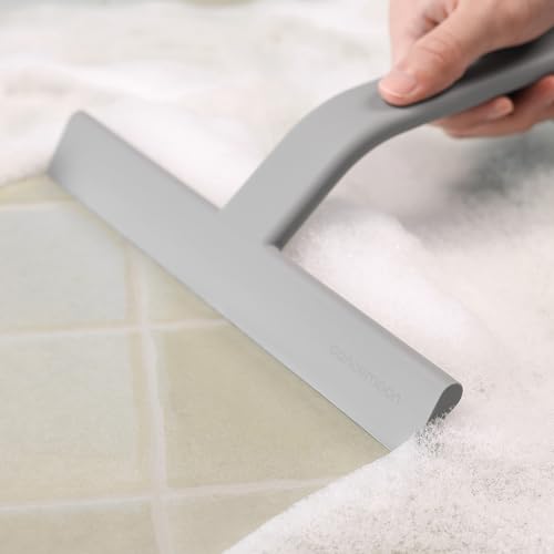 dancemoon JustHang Shower Squeegee with Built-in Hook, 10-Inch Gray - color: Dark Gray, size: 10 Inches