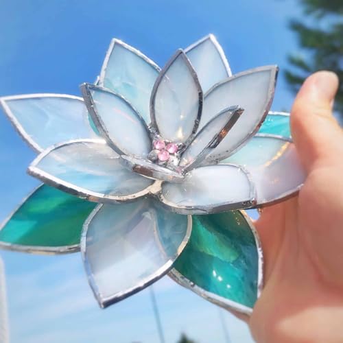 ARSTBETY 4 Pack Stained Glass Flower Succulent Soldering Jig for 6 Petal - color: 6 Petal Red Yellow Blue Green