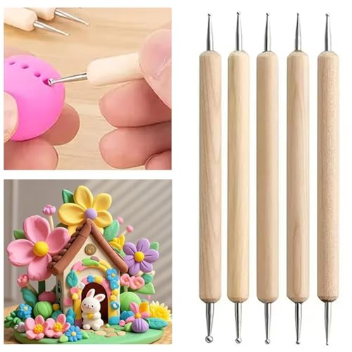 43PCS Polymer Clay Tools Kit, Clay Sculpting Art Tool Set with Wooden Carving Tools, Ball Stylus, Silicone Scrapers, Art Brushes & Detail Needles for Pottery, Modeling, DIY Crafts for Beginners-Black - color: 43Pcs-Black