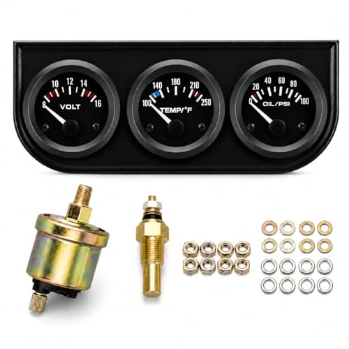 2" 52mm Triple Gauge Set, White