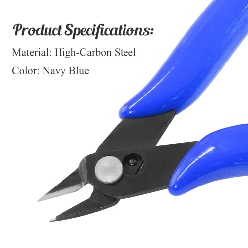 Bivethoi 3pcs Micro Wire Cutters Flush Cut Snips, 5 Inch, Navy Blue - color: Navy Blue