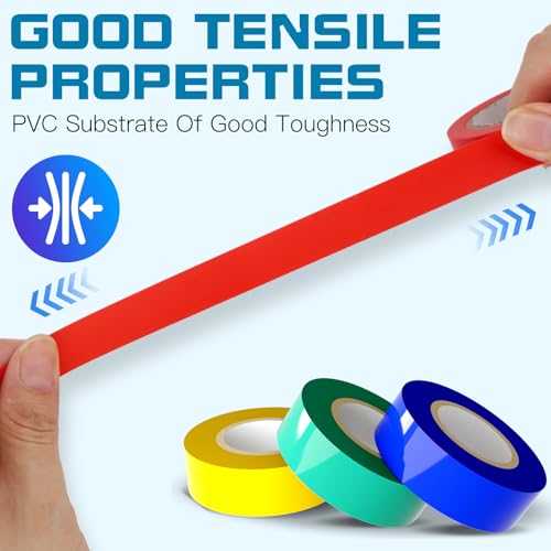 9 Rolls Colored Electrical Tape (0.7 Inch by 30 Feet)
