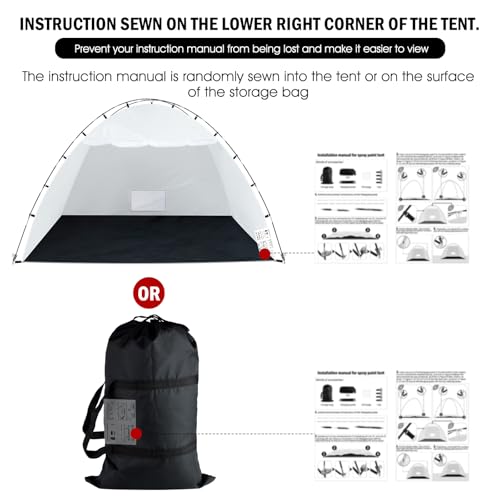 Siebwin 10x8x6.2ft Spray Paint Tent, Mesh Screen & Windproof Hooks, White - color: White, size: 10 ft x 8 ft x 6.2 ft