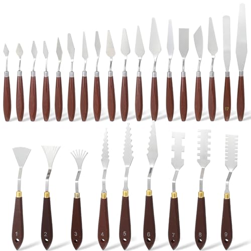 27 Piece Stainless Steel Palette Knife Set, Painting Knives