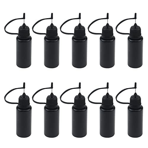T Tulead Precision Tip Applicator Bottles, 15ml, Black, 10PCS - style: Black,15ml