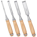4 Piece Wood Chisel, Wood Woodworking Tools Set, Bevel Edge Chisels Sets