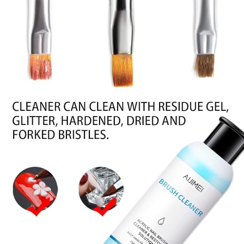 Acrylic Nail Brush Cleaner 2.5FL.OZ 75ML Acrylic Brush Cleaner Liquid Acrylic Nail Brushes Nail Art Tools for Salon Home Use Acrylic Paint Brush Cleaner-75ml - color: 75ml
