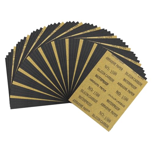 50Pcs Sand Papers 9x11In 1500 Grit Sandpaper Sheets Silicon Carbide - size: 1500 Grit