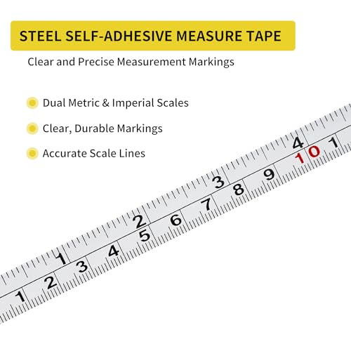 2 Packs 1/2-Inch Self-Adhesive Measuring Tape, 39 Inch or 100cm - size: 39 Inch