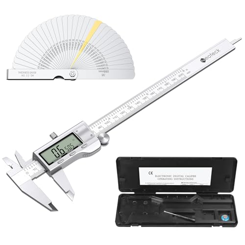 Neoteck 8inch/200mm Stainless Steel Digital Caliper and Feeler Gauge Set