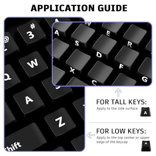 ProElife Keyboard Letter Stickers with Tweezer, Short, White - color: White