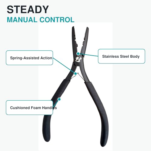 MIRACLE 7 Inch Hair Extension Pliers, 2-Hole Bead Crimper and Remover Tool - size: 7 inch