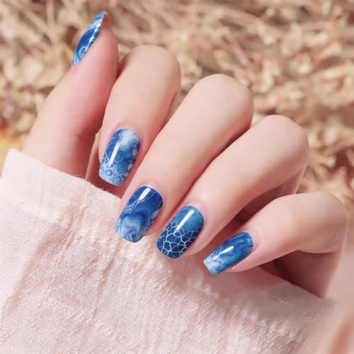 336PCS/24 Sheets Nail Polish Strips - Marble Gel Nail Stickers Full Nail Wraps UV Free | Easy to Stick | Adhesive Sticker Nails for Women with 1 File, 1 Cuticle Stick - color: Marble Series