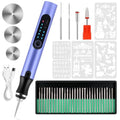 Electric Engraving Pen with 37 Bits for Wood Glass Stone Carving (Purple) - color: Purple
