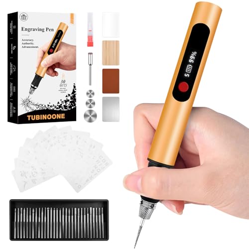 Engraving Pen for Metal Wood Glass Plastic, Engraving Tool 44Kits, 5 Speeds Up to 30000RPM, USB Rechargeable Engraver Kit Craft Gifts for Teens Adults Beginner with Guide Book