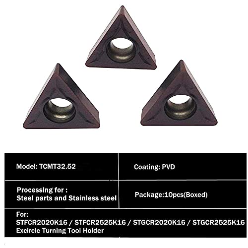 GBJ TCMT16T308 Turning Inserts Precise Steel & Stainless Steel Machining - style: 10PCS TCMT16T308 bronze