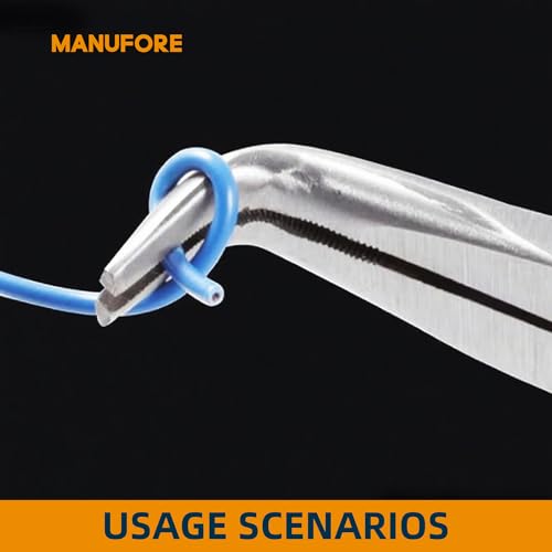 MANUFORE 11-Inch Long Reach Needle Nose Pliers, Straight, 45° & 90° Bent - style: 3PCS