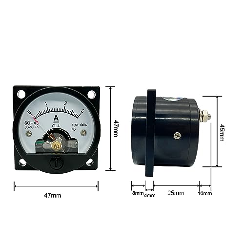 Analog Dial Panel Meter Voltmeter Gauge Current Measuring Ammeter SO-45 DC 200A/75MV - size: DC 200A
