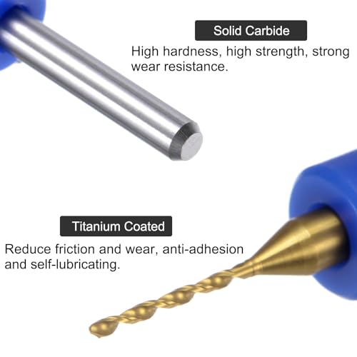 uxcell 10pcs PCB Drill Bits 1/8" Shank 1mm Titanium Coated Carbide Micro Twist Mini Drill Bits Set Rotary Drilling Tool for Print Circuit Board Jewelry CNC Engraving - size: 1mm