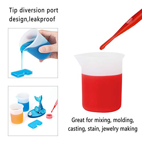 Gartful 100ml Resin Measuring Cups, 9PCS 3 oz Graduated Silicone Resin Mixing Cups, Reusable Stir and Pour Tools for Epoxy Resin, Jewelry Casting Moulds, Acrylic Paint Pouring, Cup Making - size: Small-100ml*9
