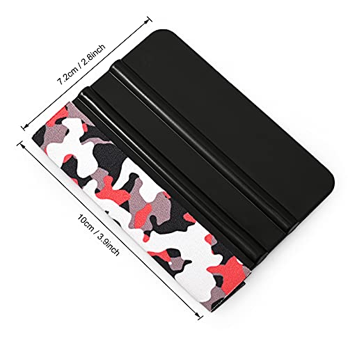 EHDIS 10pcs Vinyl Squeegee 4 Inch Car Vinyl Scraper Decal Applicator Window Tint Wallpaper Smoothing Tool with Black Fabric Felt Edge-Black - color: Black
