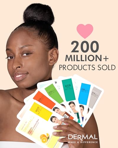 DERMAL Apricot Collagen Korean Essence Sheet Mask, Radiance, 23g, 10 Pack - color: Apricot Collagen