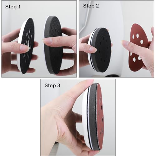 5 Inch Random Orbital Sander Replacement Pad, Replacement Compatible with Bosch ROS20 ROS20VS ROS20VSC ROS20VSK GEX12V GEX18V ROS10 with 8 Hole Hook Loop Foam & Sanding Backing Pads Sanding Discs - style: Style 2