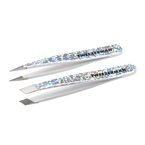 Tweezerman Micro Mini Slant & Point Tweezer Set for Eyebrows Hollygraphic