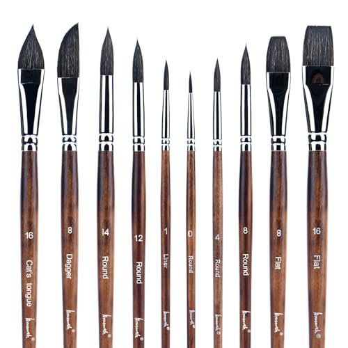 Brusarth Watercolor Brushes, Synthetic Squirrel Hair Paint Brush Set - size: 10 Size