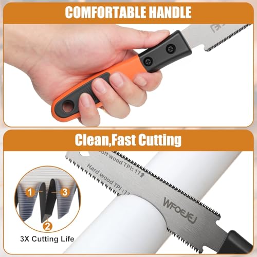 Japanese Hand Saw, 6-Inch Double-Edge Pull Saw, SK5 Blade, 14/17 TPI