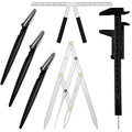 Weewooday 6 Pcs Tattoo Eyebrows Rulers 3 Point Positioning Ruler - color: black, silver
