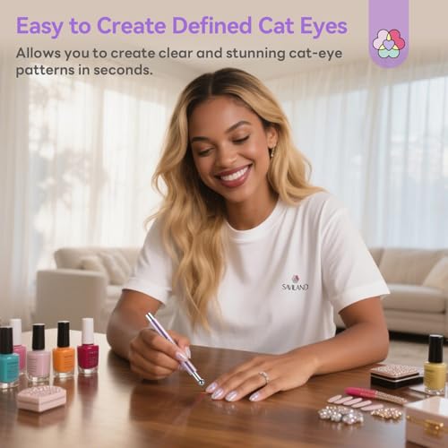 SAVILAND Double-Head Cat Eye Magnet Nail Magnet Pen Purple - color: Cat Eye